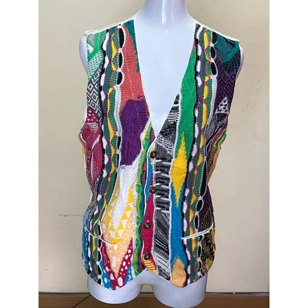 ❤️ COOGI 3D เสื้อกั๊กไหมพรมถักสามมิติสไตล์วินเทจ