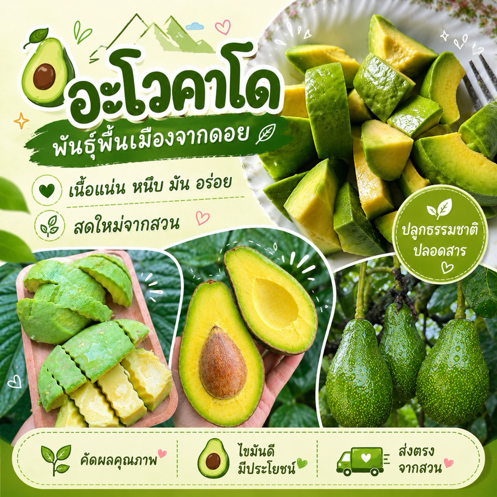 อะโวคาโด้🥑  5โล ส่งฟรี เหนียว มัน หนึบ  ราคาสุดคุ้ม✅✅ อร่อยทานง่าย ประโยชน์เยอะ สั่งเลย🥑