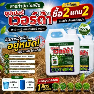 💥 ซุปเปอร์ เวอร์ด้า อินทรีย์ 100% โปรซื้อ 2 แถม 2 ฉีดง่าย หญ้าตายเรียบ เห็นผลเร็ว