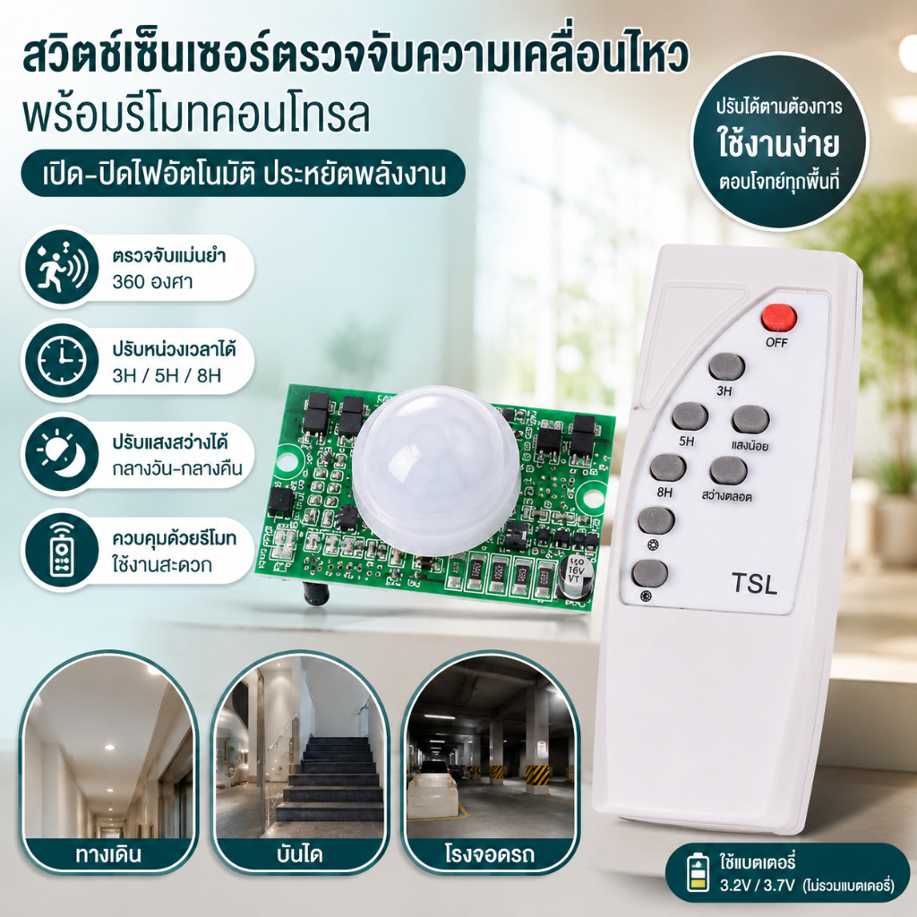 Luxe-T รีโมทคอนโทรล3.2V 3.7V PIR แผงวงจรเซ็นเซอร์โคมไฟถนนพลังงานแสงอาทิตย์แบบบูรณาการแผงควบคุมพลังงานแสงอาทิตย์