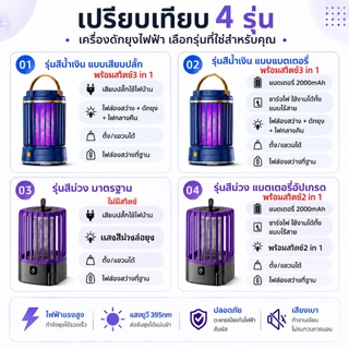 เครื่องดักยุงฆ่ายุง ปลอดภัยไร้สารเคมี ระบบเงียบ+แสงม่วงล่อ แบบ 360 สตรีมีครรภ์และทารกใช้ได้ 3 in 1 ช็อตไฟฟ้ากายภาพ