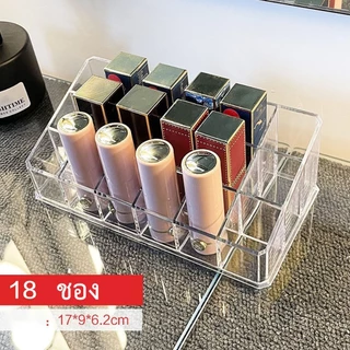 ส่งด่วน กล่องเก็บลิปสติก ที่เก็บเครื่องสำอาง กล่องอะคริลิคใส่ลิปสติก 12ช่อง 18ช่อง 24ช่อง กันฝุ่น กันน้ำ
