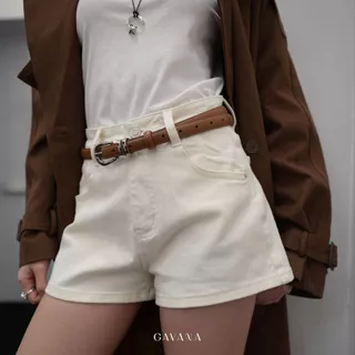 GAVANA Cloud Denim Shorts กางเกงยีนส์ขาสั้นทรงเอวสูง (High-Waisted Denim Shorts) ✨ #P26015