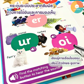 Sheepbook บอร์ดบุ๊ค 50 First Phonics ปุ่มกด 52 เสียง ฟังและเรียนรู้การออกเสียงที่ถูกต้อง พร้อมส่ง