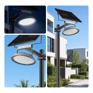 MODI [Flash sale]โคมไฟถนนโซล่าเซลล์ 400W แสงขาว ระบบสว่างค้าง(พร้อมขาเหล็กยึดเสา) Solar street light