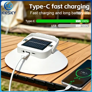 KKSKY ไฟโซล่าเซลล์ 880000W UFO สปอตไลท์พกพาโซล่าเซลล์USB ไฟฉุกเฉินในบ้านกันน้ำ สว่างมาก ไฟไฟพกพาอเนกประสง
