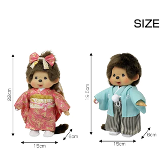 Monchhichi Kimono Series Size S (Boy & Girl) ตุ๊กตามอนชิชิกิโมโนคู่รักแต่งงาน ลิขสิทธิ์แท้100%