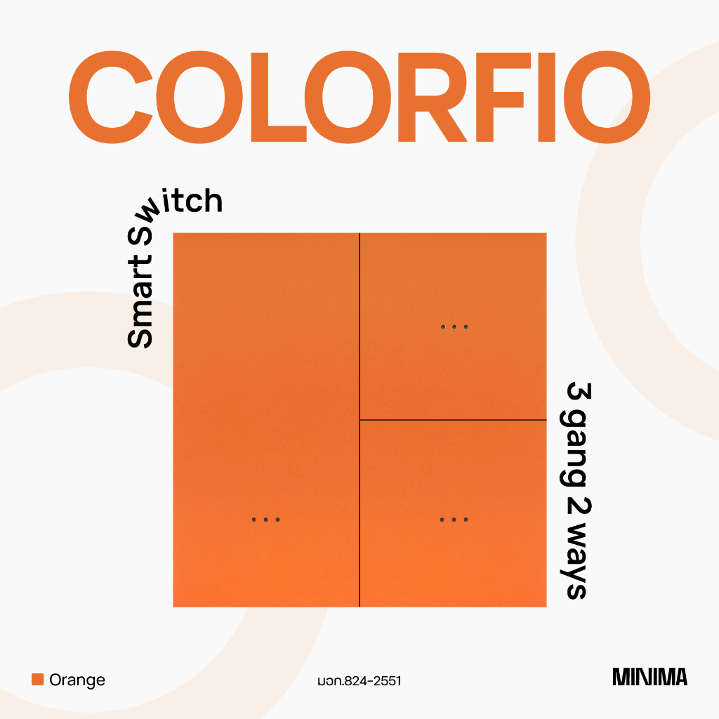 Colorfio รุ่น M8-AL-XX-3G Switch 3 gang 1 way สีด้าน สวิทซ์มินิมอล สแตนเลส สวิทซ์สวยๆ