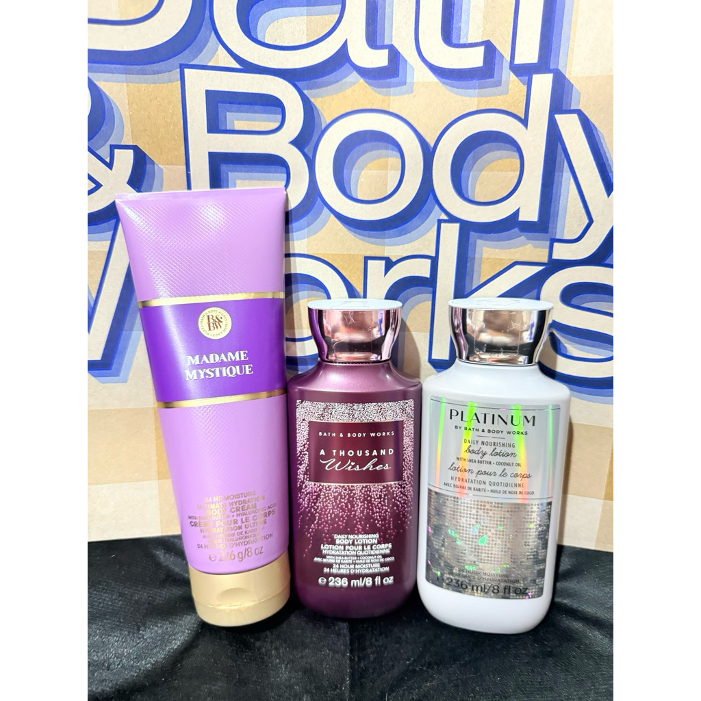 ของแท้ช้อปไทย‼️💯 Bath & Body Works โลชั่นกลิ่น Platinum/A Thousand Wishes/Madame Mystique