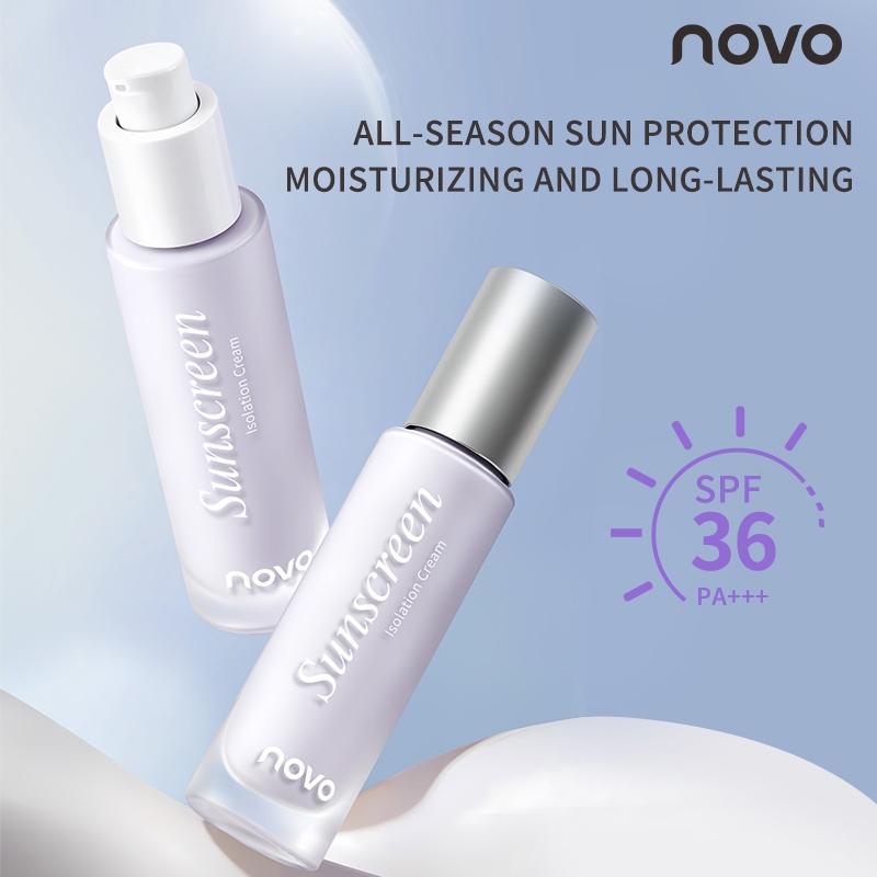 6203 (ใหม่/แท้) NOVO ไพรเมอร์ สีม่วง ปรับผิวที่หมองคล้ำ ให้สว่างใส เบลอรูขุมขน SPF36 PA+++ 30g