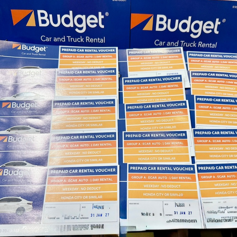 คูปองรถเช่ารายวัน BUDGET GROUP A ประกันชั้น1 no deduct [Physical Voucher]