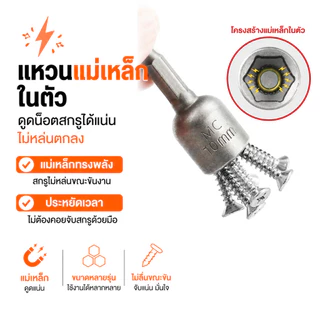 MUSCLE COW บล็อกยิงน็อตยิงหลังคา 8-10มม. แม่เหล็กแรงดูดสูง แข็งแรง ทนทาน ใช้ง่าย