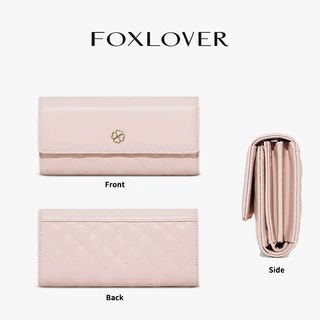 FOXLOVER กระเป๋าสตางค์ยาวผู้หญิง มีช่องใส่บัตร 9 ช่อง สามารถเก็บเหรียญและบัตรเครดิตได้ แถมกล่องของขวัญ