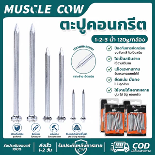 MUSCLE COW ตะปูคอนกรีต ขนาด 1-2-3 นิ้ว 120g/กล่อง แข็งแรงทนทาน ไม่เป็นสนิมง่าย