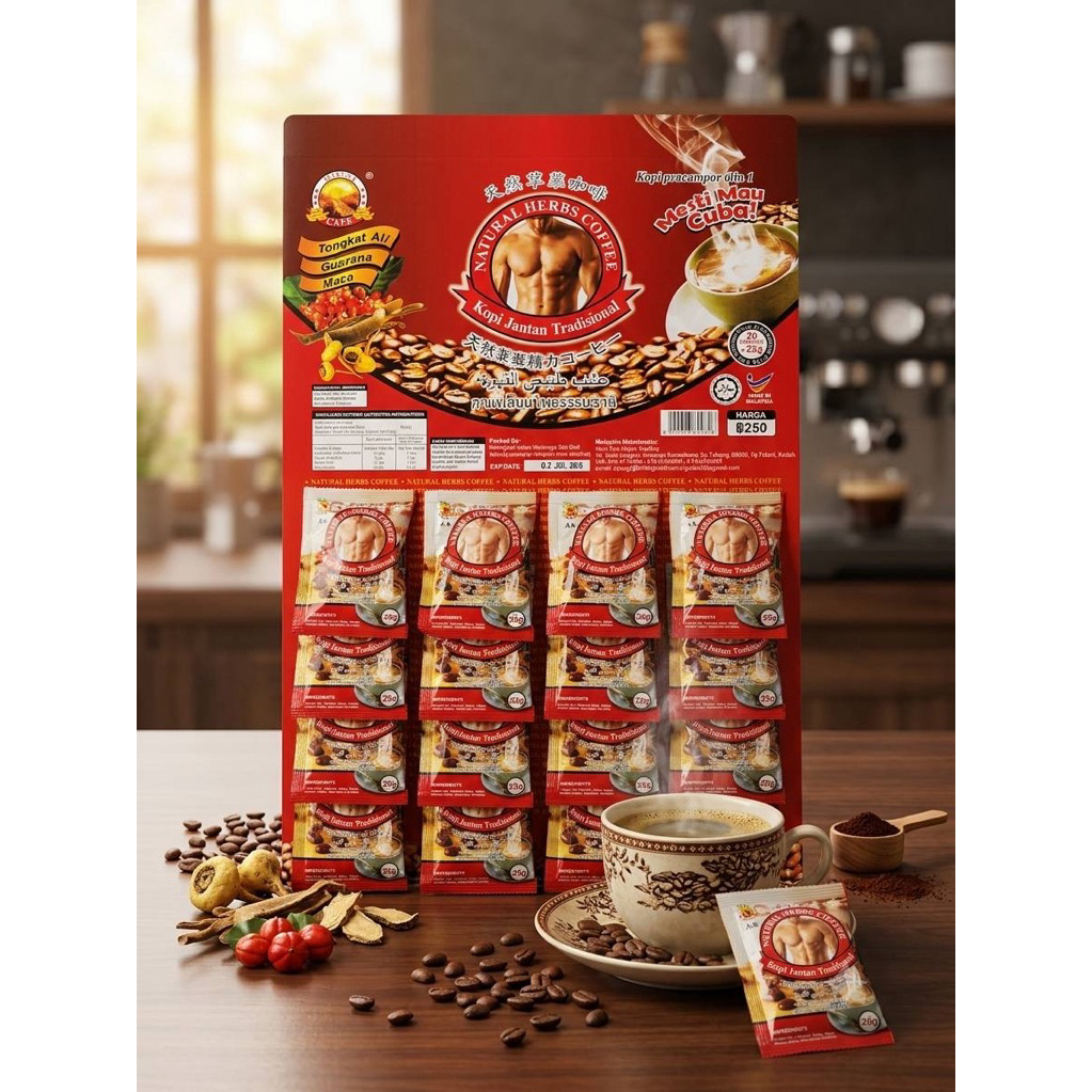 กาแฟนักกล้ามแผงแดงของแดงมี20ซอง