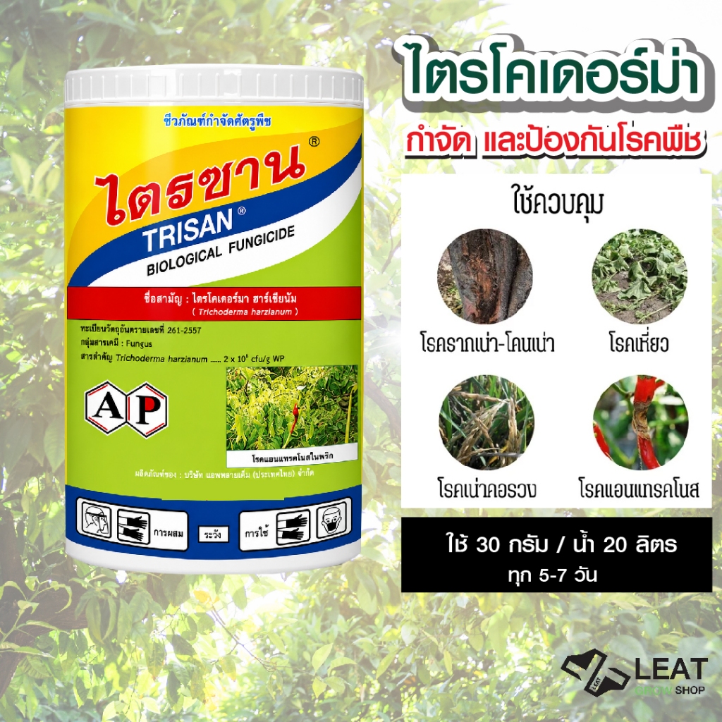 ไตรซาน เชื้อราไตรโคเดอร์ม่า แอสเพอร์เรียลลัม (Trichoderma asperellum) 500กรัม