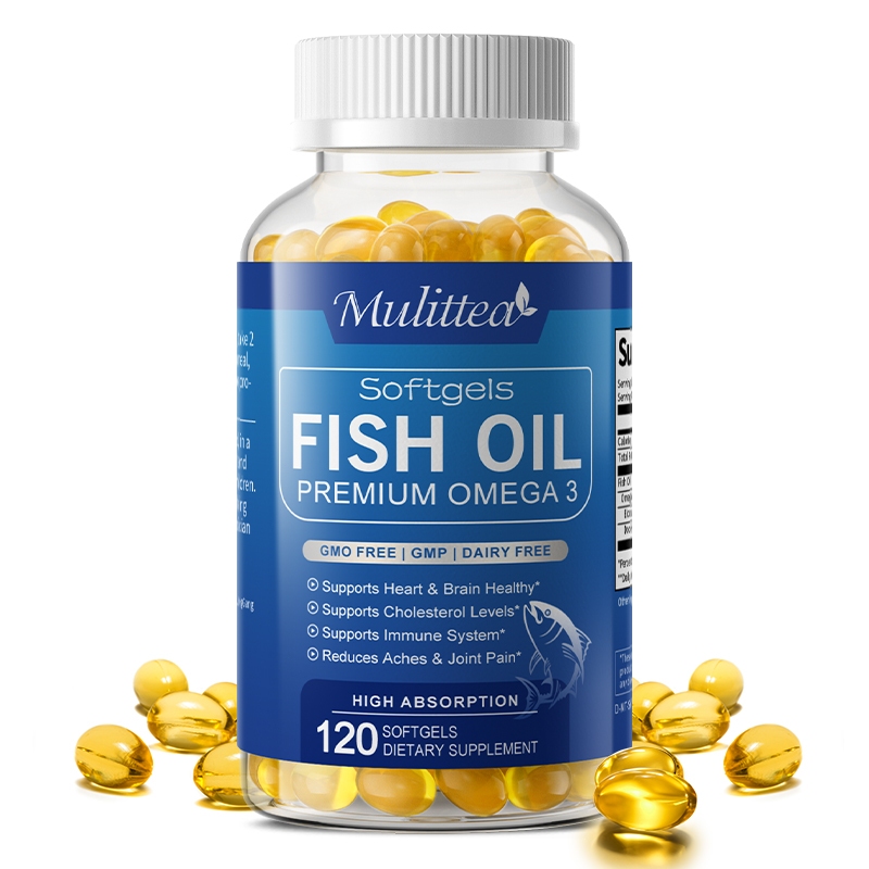 Fish Oil Omega-3 Fน้ำมันปลาโอเมก้า 3 120 แคปซูล ดูแลหัวใจและสมอง สูตรดูดซึมได้ง่าย อาหารเสริมประจำวัน
