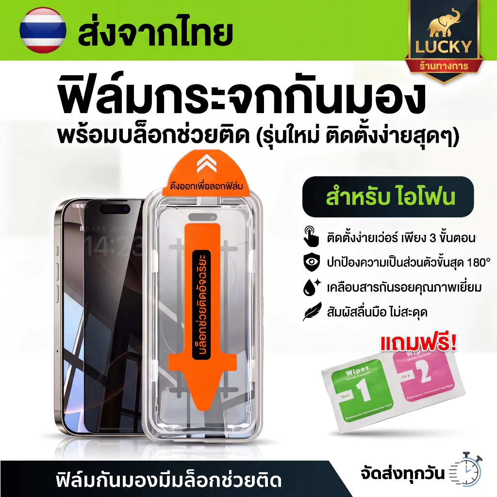 【ฟิล์มกระจก เต็มจอ สำหรับ iPhone】กันมองกันเสือก PVT รุ่น 17 Air/16E/15/14 Pro Max 13 12 SE 2020 6 6S 7 8 Plus X XR XS 11