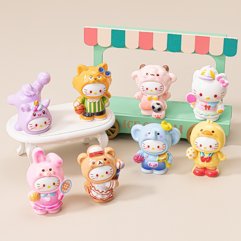 พร้อมส่ง ของตกแต่ง สะสม DIY เหมียวกีฬา (1 SET 8 ตัว)