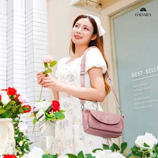 Hadara Floral Harmony No.3 กระเป๋าสะพายข้างผู้หญิง ปักดอกไม้ ใบเล็กจุเยอะ