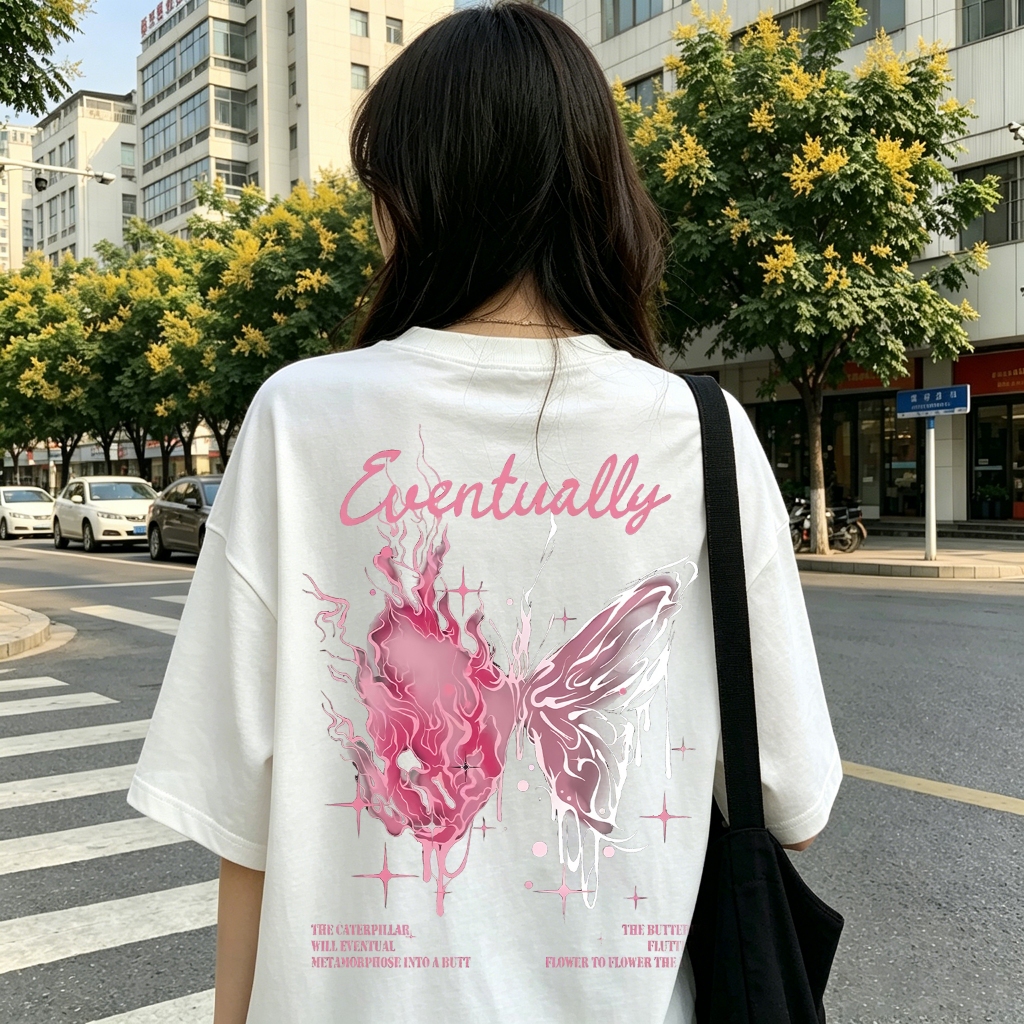 เสื้อยืดunisexแขนสั้น ลายกราฟฟิตี้สไตล์สตรีทดาร์ก รูปที่ 2
