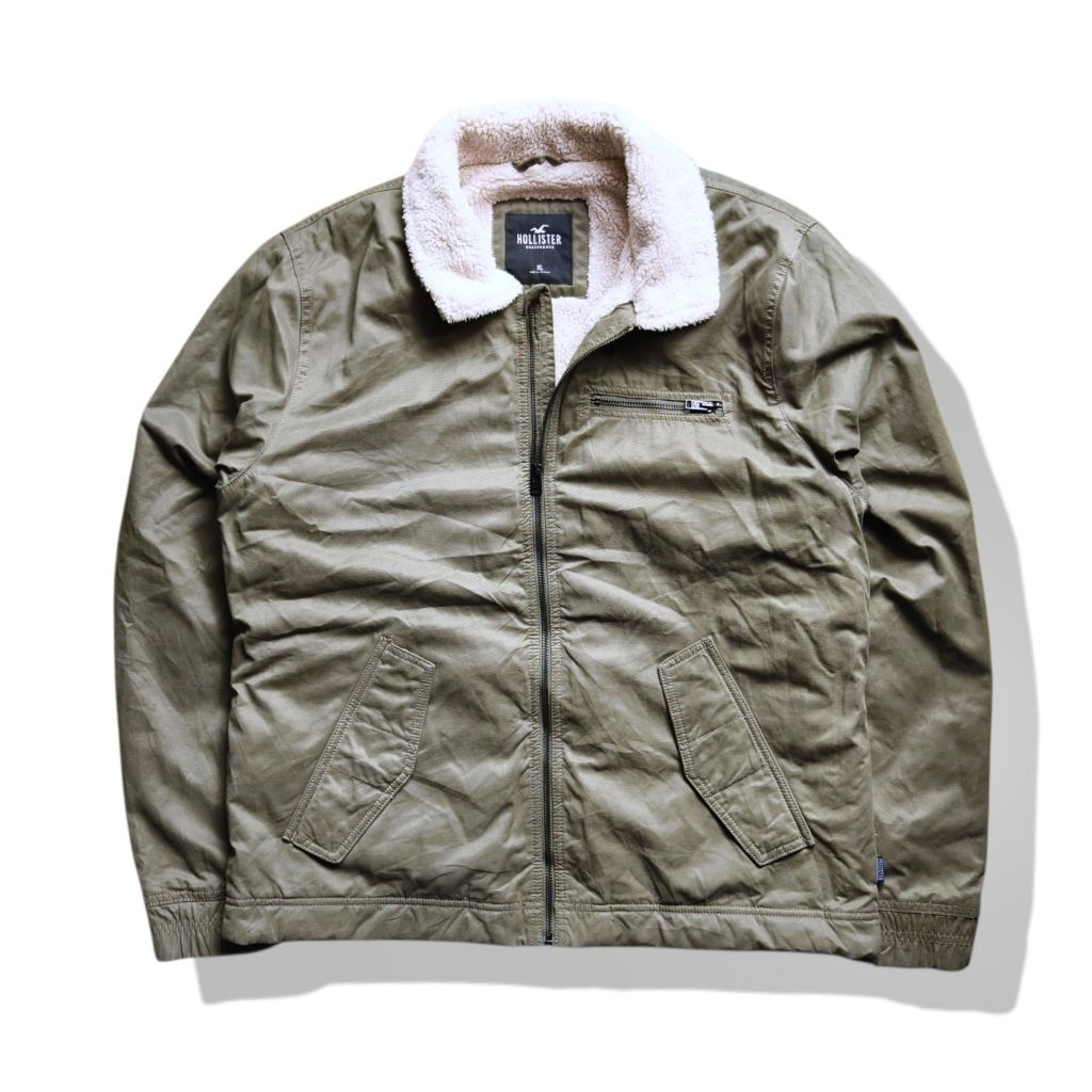 Hollister Sherpa Lined Zipper Jacket(XL) มือสอง รอบอก 50”