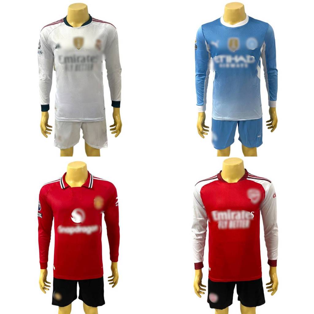 เสื้อกีฬา ชุดฟุตบอล ทีม เสื้อพร้อมกางเกง เนื้อผ้าโพลีเอสเตอร์