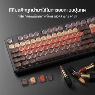 FURYCUBE IP108 คีย์บอร์ดไร้สายพร้อมไฟ RGB คีย์บอร์ดสำหรับสำนักงาน 108 ปุ่ม คีย์บอร์ดภาษาไทย