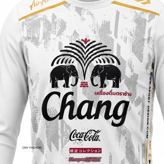 เสื้อกีฬา แขนยาว M-3XLเสื้อกันแดดชายหญิง พิมพ์ลายช้าง ผ้าไมโคร ระบายอากาศดี ใส่เที่ยวทะเล ใส่เล่นกีฬาได้ t264c#