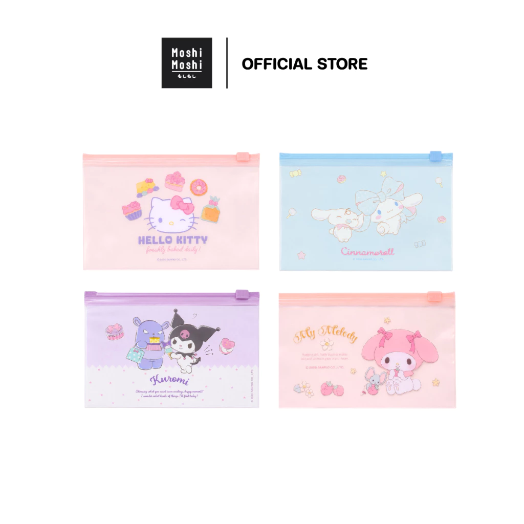 Moshi Moshi ถุงซิปล็อค ซองซิปล็อค ถุงซิป ลายลิขสิทธิ์แท้จากค่าย Sanrio (1 แพ็ค 10 ชิ้น) รุ่น 6100006907-6910