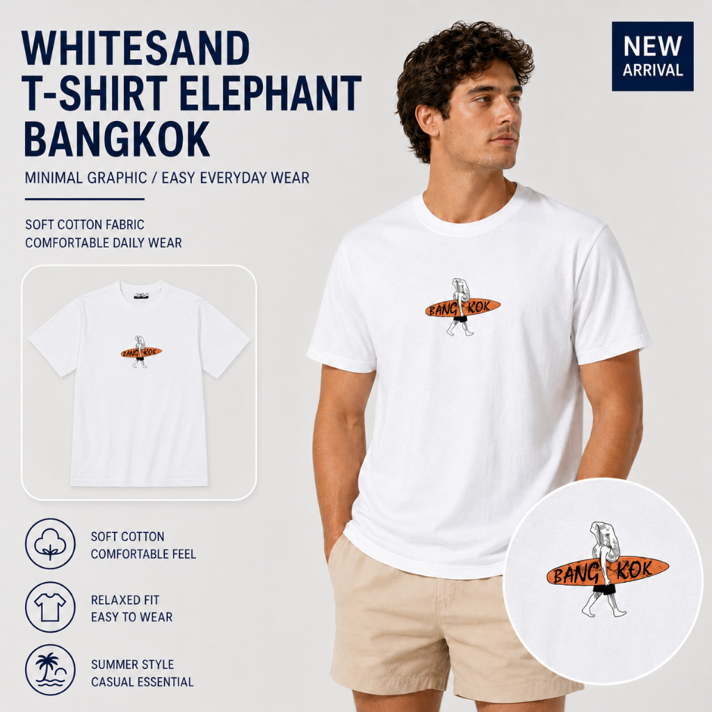WhiteSand T-Shirt | เสื้อยืดแขนสั้น ลาย Elephant Bangkok