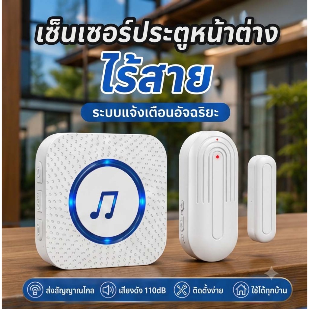 ChunHee เซ็นเซอร์ประตู Wireless Door Sensor ไซเรนไร้สาย ป้องกันขโมยในบ้าน เซ็นเซอร์ร้านค้า ใช้ได้ทั้งประตู หน้าต่าง CC19