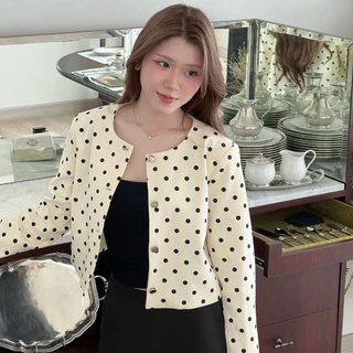 Whatwewearrr | Polka Dot Jacket | แจ็คเก็ตผู้หญิง | เสื้อเบลเซอร์ลายจุด | พร้อมส่ง