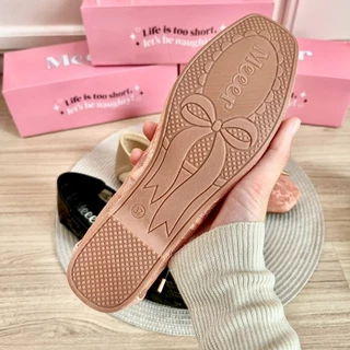 รองเท้าหน้าโบว์ผ้าลูกไม้ Meeer Your Lacy Bow รองเท้าคัชชู ลูกไม้ ผูกโบว์ มีสายคาดแมรี่เจน