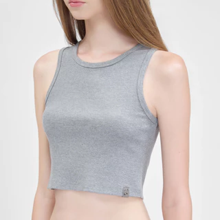Withit Sleeveless Crop Top with Leather Patch เสื้อกล้ามครอป - TPW02816