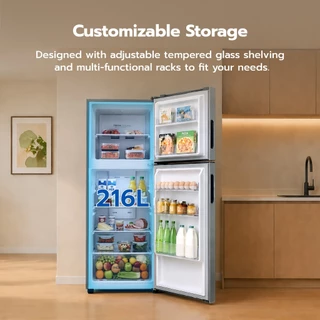 Haier ตู้เย็นสองประตู ขนาด 7.6 คิว | ประหยัดไฟ มีระบบกำจัดกลิ่น รุ่น EHRT207ONL