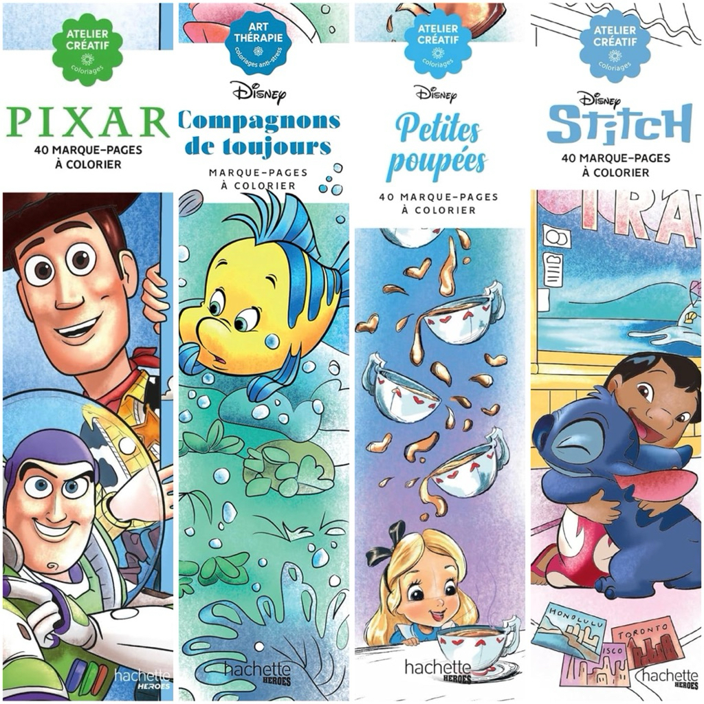 พร้อมส่ง🇹🇭 ที่คั่นหนังสือสำหรับระบายสี Disney ของแท้ ระบายเสร็จสามารถฉีกเป็นที่คั่นหนังสือได้ 40 ชิ้น