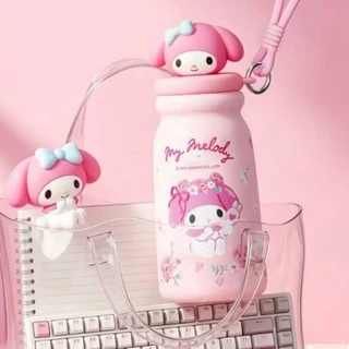 กระติกน้ำเก็บอุณหภูมิ Sanrio สินค้าลิขสิทธิ์แท้💯💯💯 แบบฝาเกลียว มีหลอดดูด ขนาดความจุ 440 ml มี 4 ลาย ราคา 429 บาท