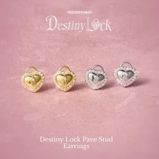 ต่างหู Destiny Lock Pave Stud ก้านเงินแท้ S925 - The Green Box