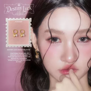 ต่างหู Destiny Lock Signature Hoop Earrings ก้านเงินแท้ S925 - The Green Box