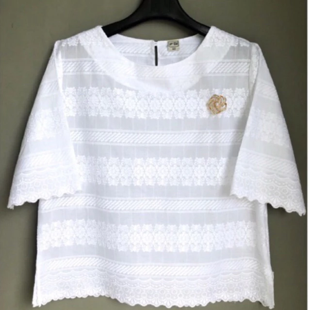 เสื้อลูกไม้คอตตต้อน 100%