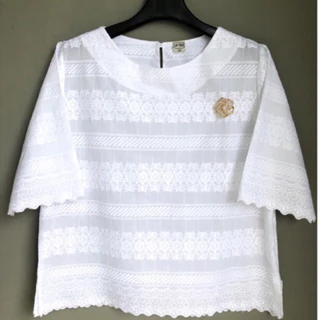 เสื้อลูกไม้คอตตต้อน 100%