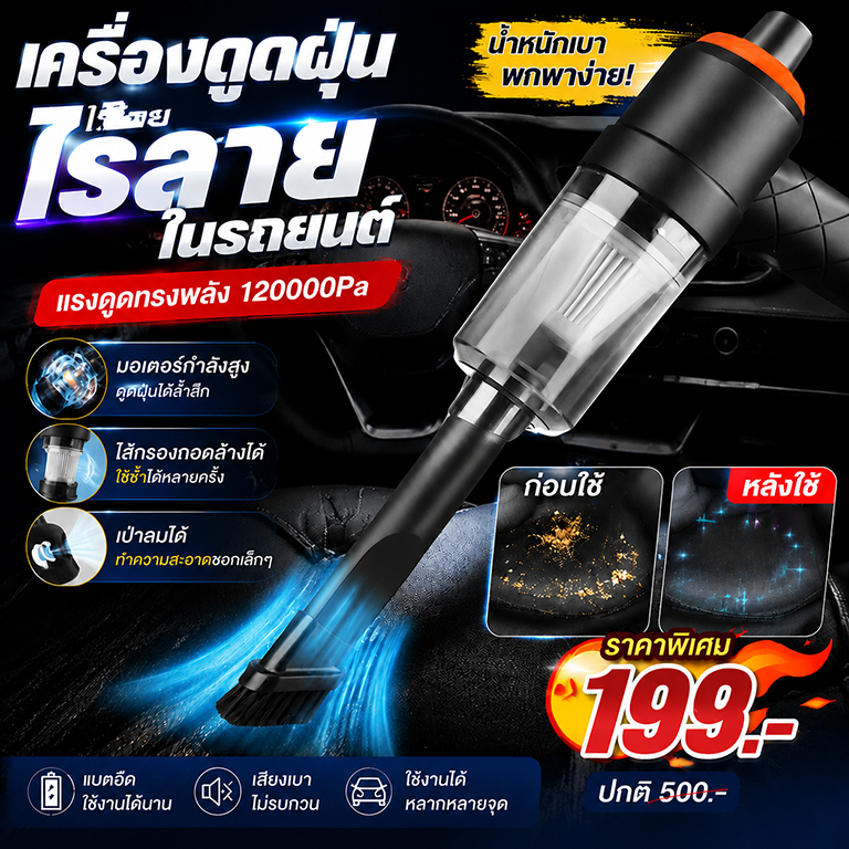 ✨99000pa✨ ดูดไรฝุ่น เครื่องดูดฝุ่น ที่ดูดฝุ่นขนาดเล็ก เครื่องดูดฝุ่นในรถ ดูดฝุ่น dreame ดูดฝุ่น vacu