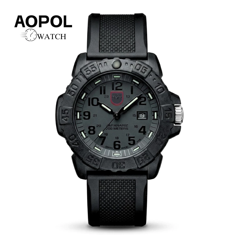 AOPOL LIMITED #T25 นาฬิกาข้อมือผู้ชาย ขอบหมุนได้ พร้อมวันที่ นิยามใหม่ของความดุดัน สายลุย