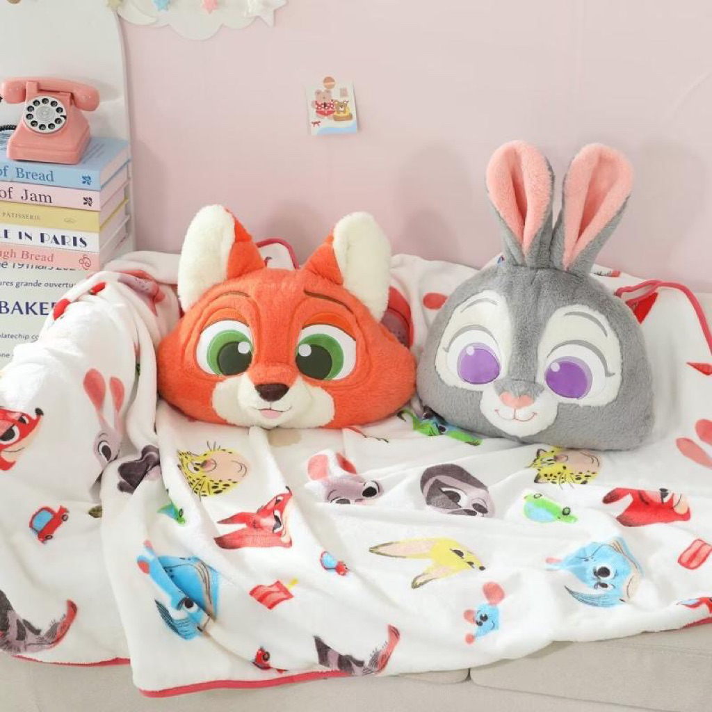 พร้อมส่ง หมอนผ้าห่มzootopia
