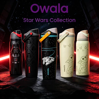 Owala สงครามจักรวาล/คาวบอยตะวันตก FreeSip 30 ออนซ์/32 ออนซ์ ขวดน้ำสแตนเลสแบบดูด รักษาความร้อน ปลอดภัย ไม่มี BPA