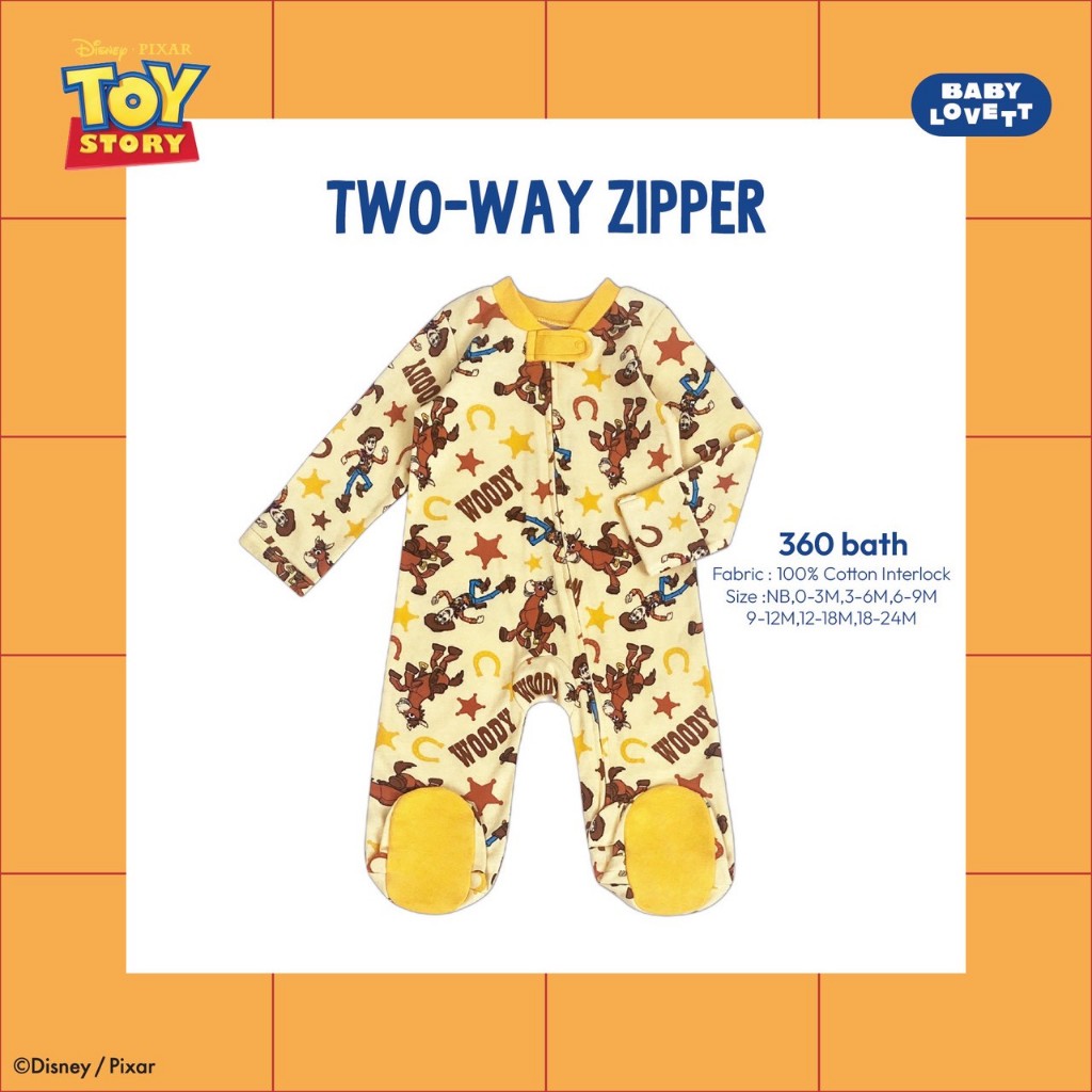 [Babylovett] 32 Toy Story - Two-Way Zipper ชุดนอนคลุมเท้า