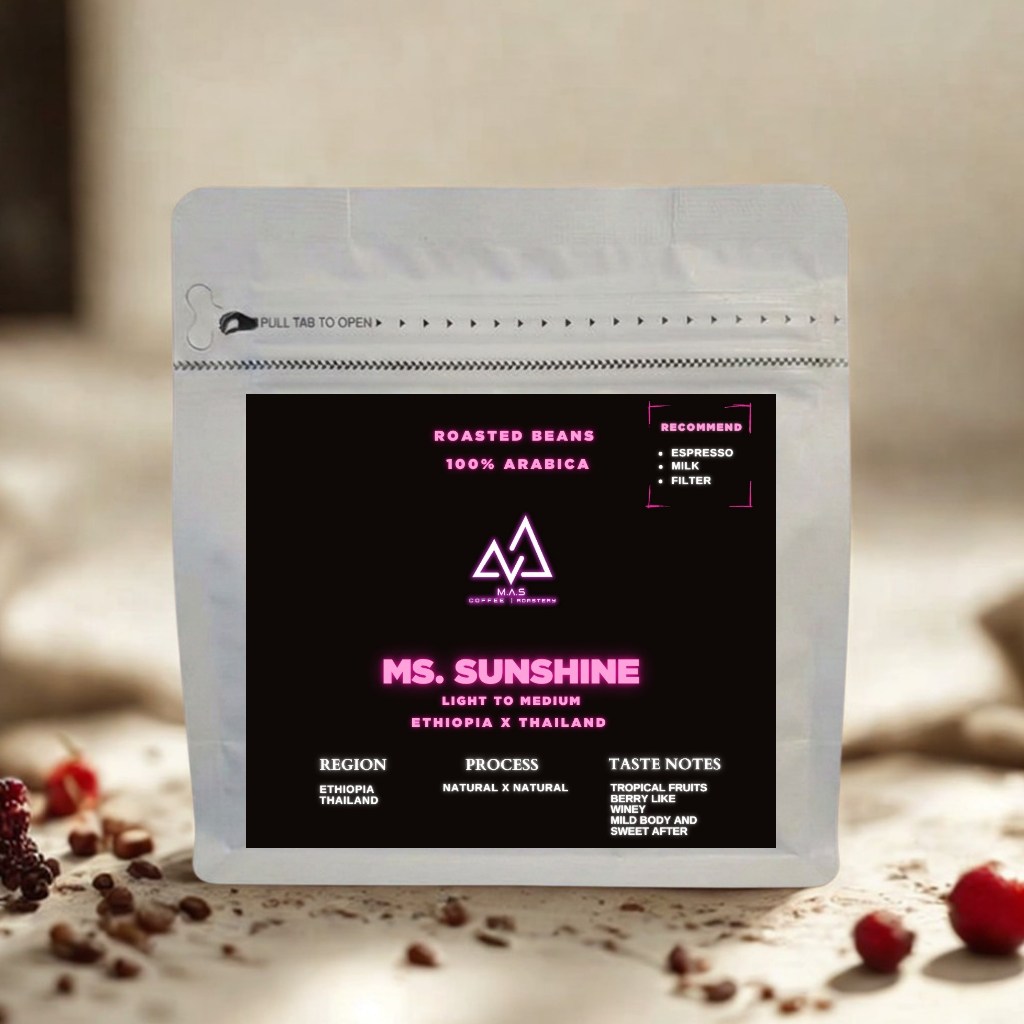 (คั่วอ่อนค่อนกลาง) เมล็ดกาแฟ Houseblend :Ms.sunshine เมล็ดกาแฟดริป