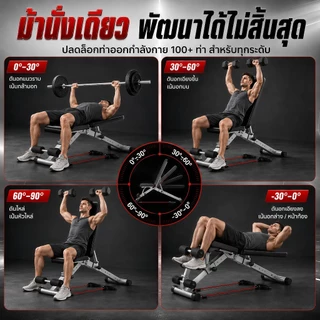 ม้านั่งดัมเบล ปรับได้ พับได้ bench fitness รับน้ำหนัก 800 kg ไม่เป็นสนิม ปรับได้ 10 ระดับ ความหนา 2 มม หนังวัวแท้