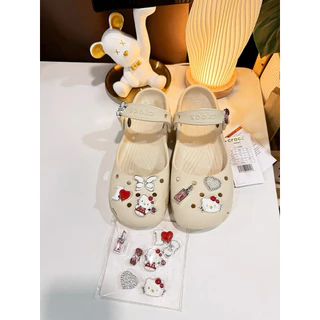 รองเท้าCrocs ทรงบัลเลต์ สีครีมแท้เมคอินเวียดนาม ฟรีตัวติด!!!!